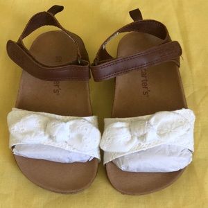 TODDLER GIRL WHITE BOW SANDALS